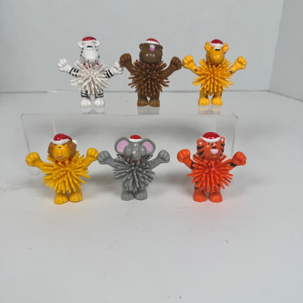 Kooshkins Mini Holiday Zoo Animals Lot of 6 Christmas Figure Tiger Lion Elephant